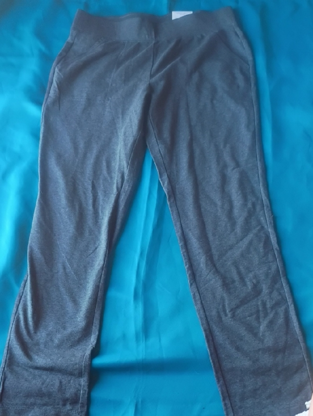 St. John's Bay Slim Leg Stretch Pants in Dark Gray